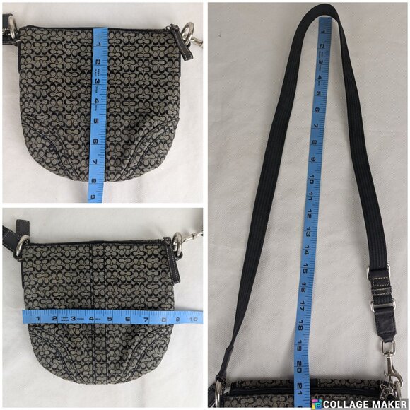 Authentic COACH Soho Mini Signature Swingpack - Black & Gray C Jacquard - Picture 14 of 15